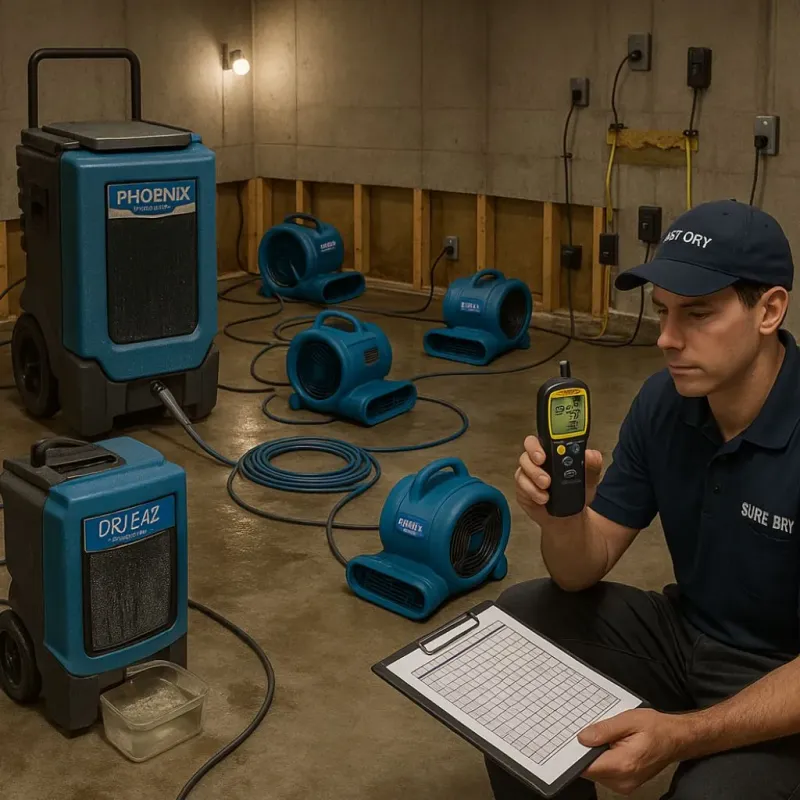 Structural Drying and Dehumidification process in Marlboro, NY